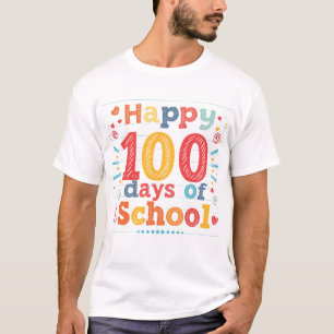 Camiseta Presente Feliz 100 Dias de Escola para Professores