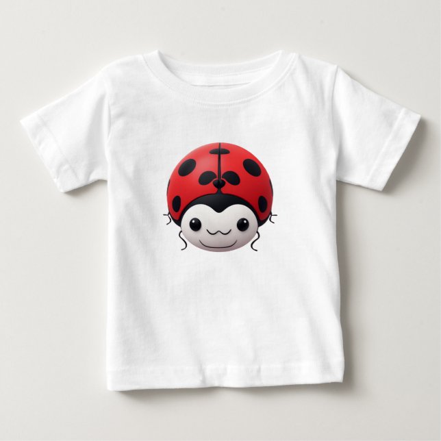 Camiseta Presente feliz de chá de bebê da Cartoon Ladybug (Frente)