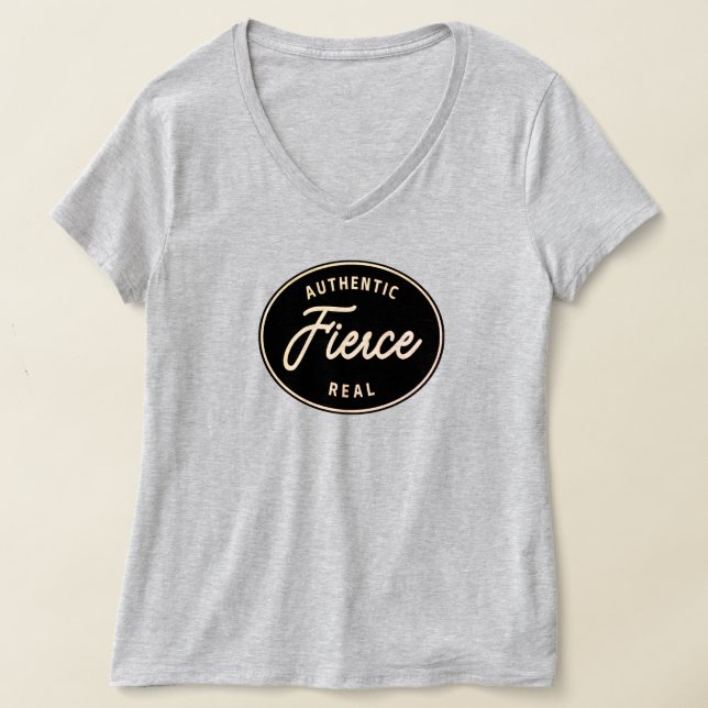 Camiseta Presente feroz, camiseta-T-Neck, cinza (Postura )