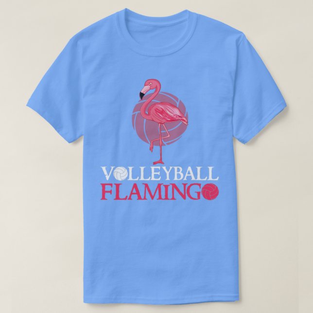 Camiseta Presente Flamingo de Voleibol para Meninas Amantes (Frente do Design)