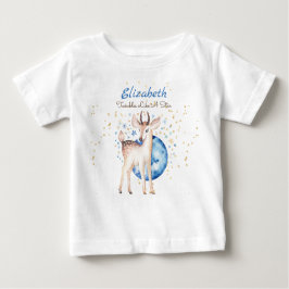 Camiseta Presente Floral com Veado da Floresta e Estrelas B