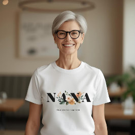 Camiseta Presente Floral Personalizado Moderna para a Nana