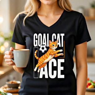 Camiseta Presente Fofo de Gato de Futebol