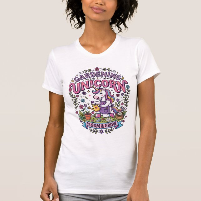 Camiseta Presente Fofo de Jardim de Unicórnio Comercial de  (Frente)