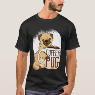 Camiseta Presente Fofo de Pug de Café para Amantes de Café