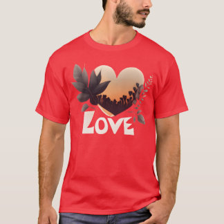 Camiseta Presente Folhas de Design de Amor