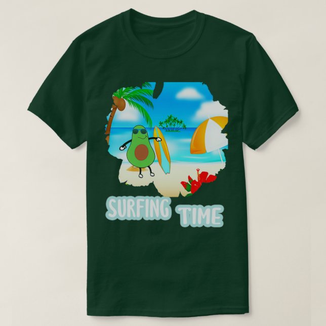 Camiseta Presente Funny Avocado Para Surfe No Vegan2 (Frente do Design)