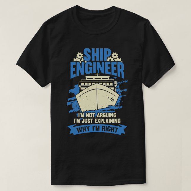 Camiseta Presente Funny Marine Engineering Engenheiro (Frente do Design)