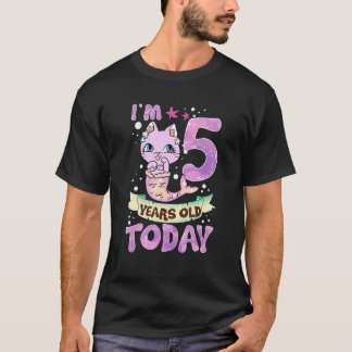 Camiseta Presente Gato Sereia Mercat Kitty Meninas 5 Anos