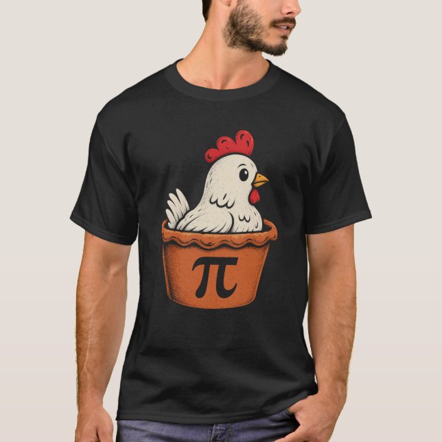 Camiseta Presente Geek de Piada de Frango com Pi para Amant (Frente)