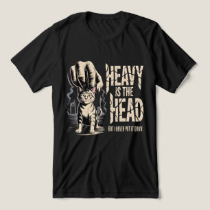 Camiseta Presente Gótico Resiliente Amante de Gatos Cabeça 