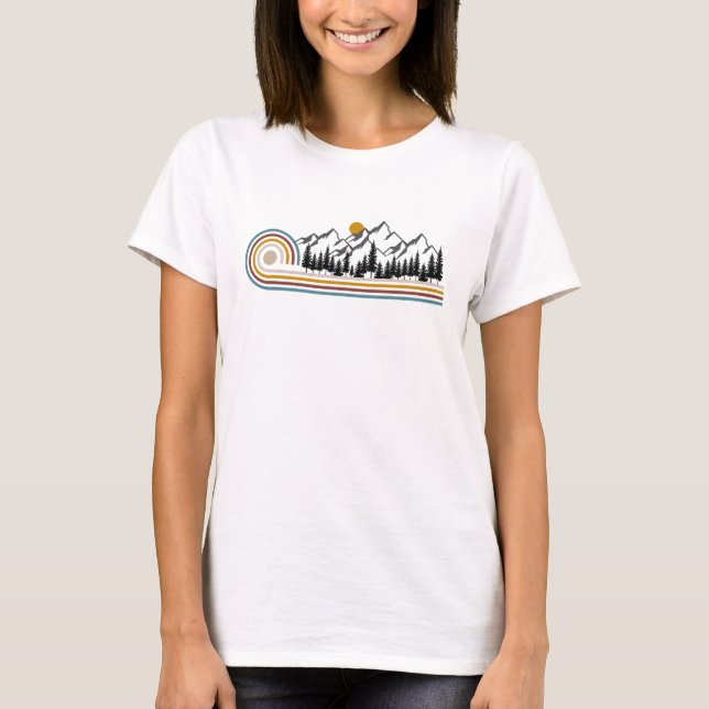 Camiseta Presente gráfico das montanhas (Frente)