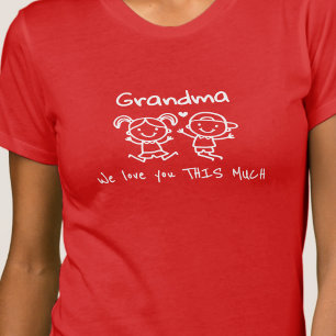 Camiseta Presente Gráfico Divertido de Natal Amor Você Vovó