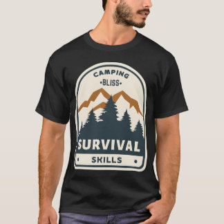 Camiseta Presente Habilidades de Sobrevivência Camping Blis