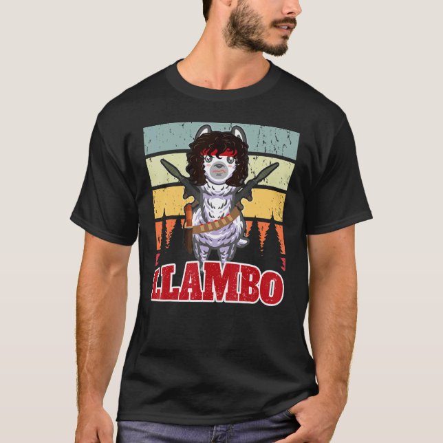 Camiseta Presente Hilário Llambo Militar Llama Comando (Frente)