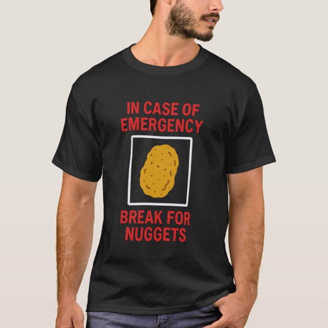 Camiseta Presente Humorístico de Nugget de Frango para Aman (Frente)