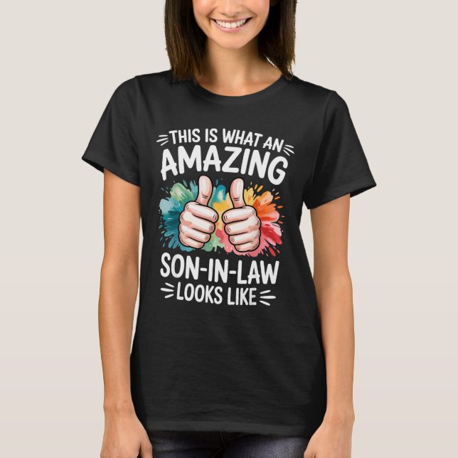 Camiseta Presente incrível genro pai engraçado marido (Frente)