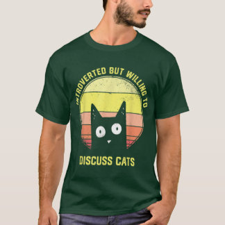 Camiseta Presente Introvertido Mas Disposto a Discutir Gato
