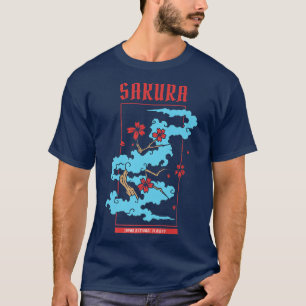 Camiseta Presente Japonês Retro Sakura Pensou em Flor de Ce