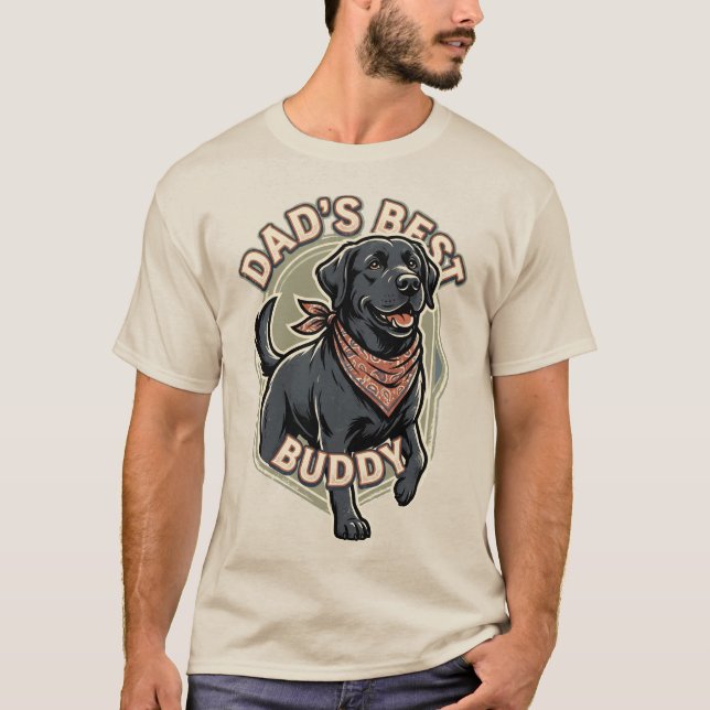 Camiseta Presente Labrador Retriever Melhor Amigo do Papai (Frente)