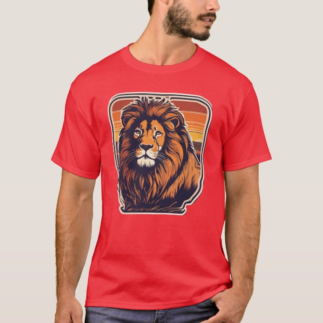 Camiseta Presente Leão Safari de Animais Leão (Frente)