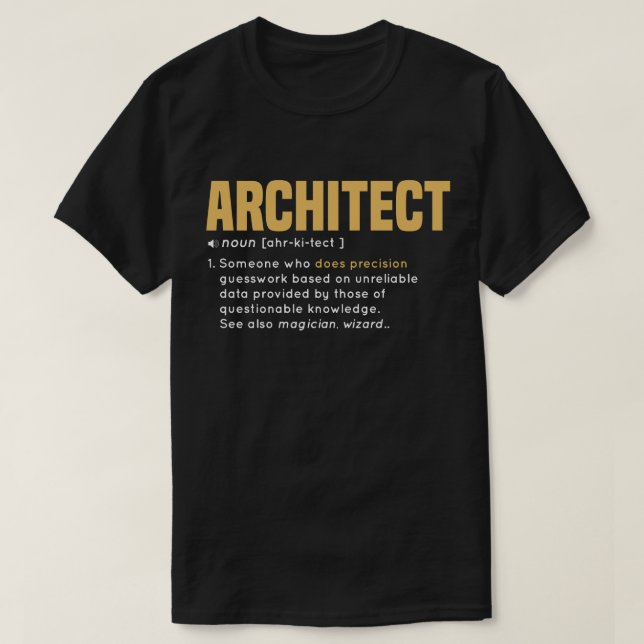 Camiseta Presente legal da definição do ARQUITETO com cor (Frente do Design)