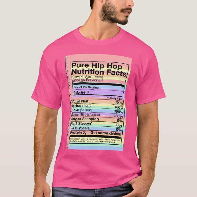 Camiseta Presente legal de Fatos de Nutrição Pura de Hip Ho (Frente)