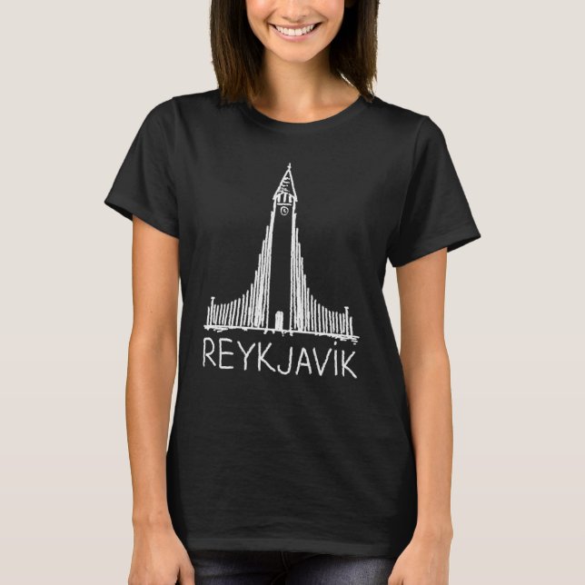 Camiseta Presente lembrança da cidade de Reykjavik Islândia (Frente)