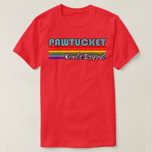Camiseta Presente LGBT do Orgulho de Rhode Island Pawtucket (Frente do Design)
