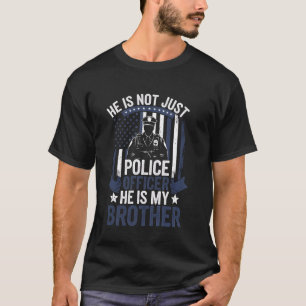 Camiseta Presente Linha Irmão Oficial de Polícia Bandeira d