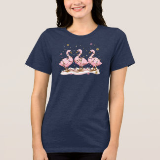 Camiseta Presente Luzes de Natal Rosa Fuga do Ganso Alegre