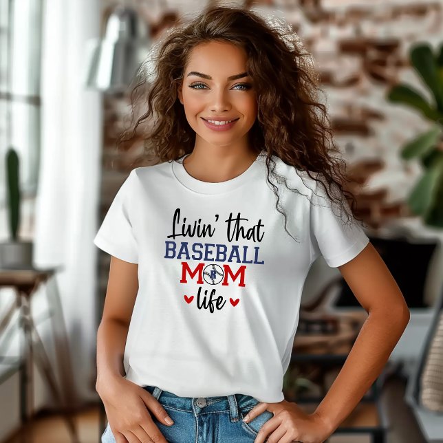 Camiseta Presente Mãe de Baseball Monograma (Criador carregado)