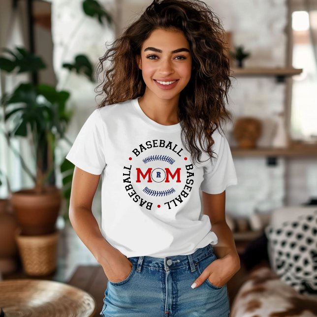 Camiseta Presente Mãe de Baseball Monograma (Criador carregado)