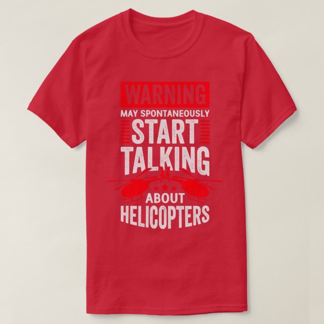 Camiseta Presente Mecânico do Piloto Helicóptero Engraçado (Frente do Design)