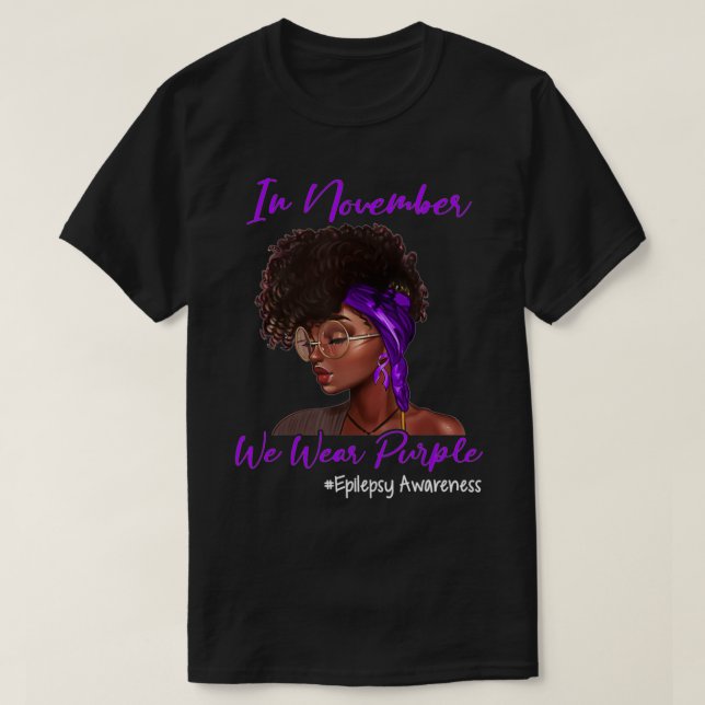 Camiseta Presente Mês de Consciência da Epilepsia Roxa Vest (Frente do Design)