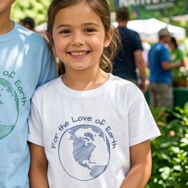 Camiseta Presente Minimal Eco Para Crianças que Amam a Terr (Criador carregado)