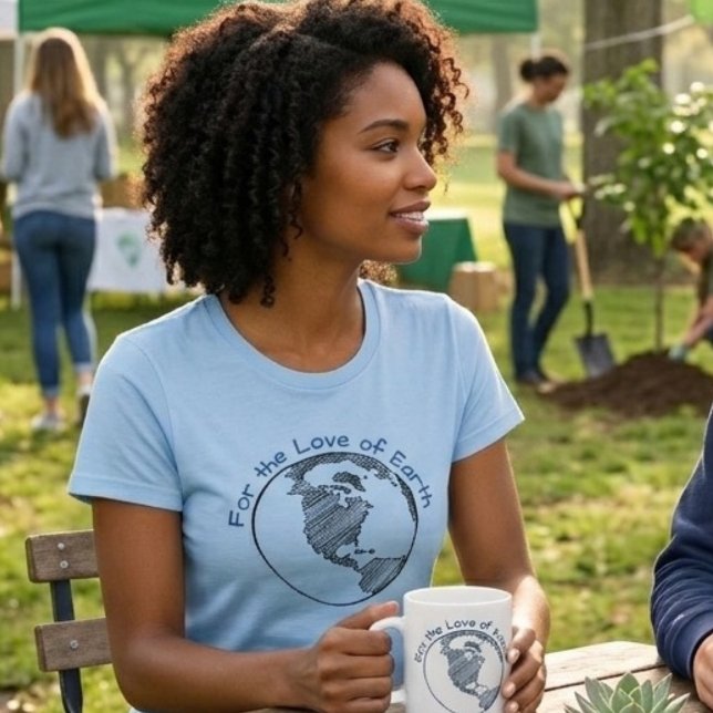 Camiseta Presente Minimal Eco para o Dia da Terra para Mulh (Criador carregado)