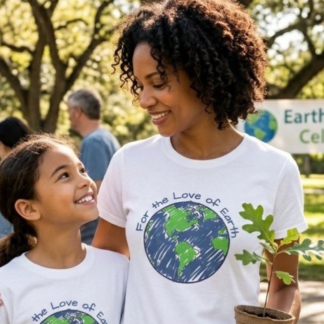 Camiseta Presente Minimal Eco para o Dia da Terra para Mulh (Criador carregado)