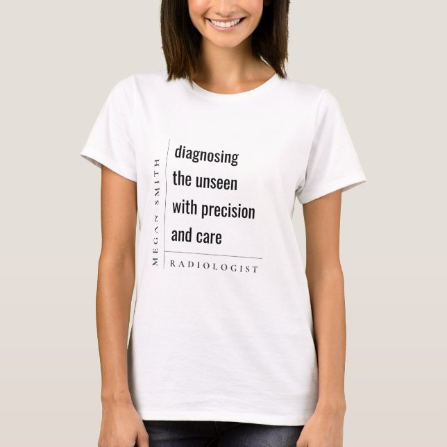 Camiseta Presente Mínimo Moderno Radiologista Chinês (Frente)