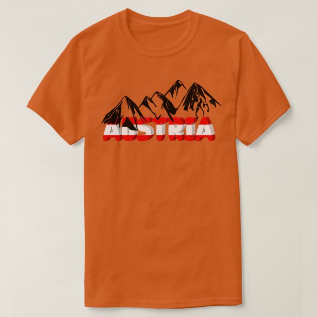 Camiseta Presente nas Montanhas dos Alpes de Férias na Áust (Frente do Design)