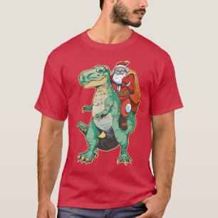 Camiseta Presente Natal do Dinossauro do Papai Noel
