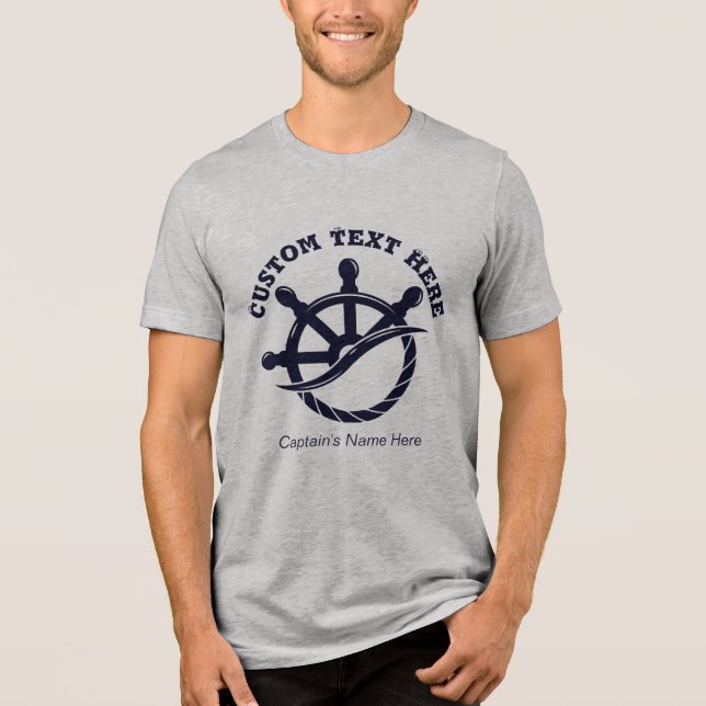 Camiseta Presente Náutico de Barco do Capitão Personalizado (Frente)