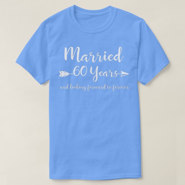 Camiseta Presente no 60º aniversário de casamento para ele  (Frente do Design)