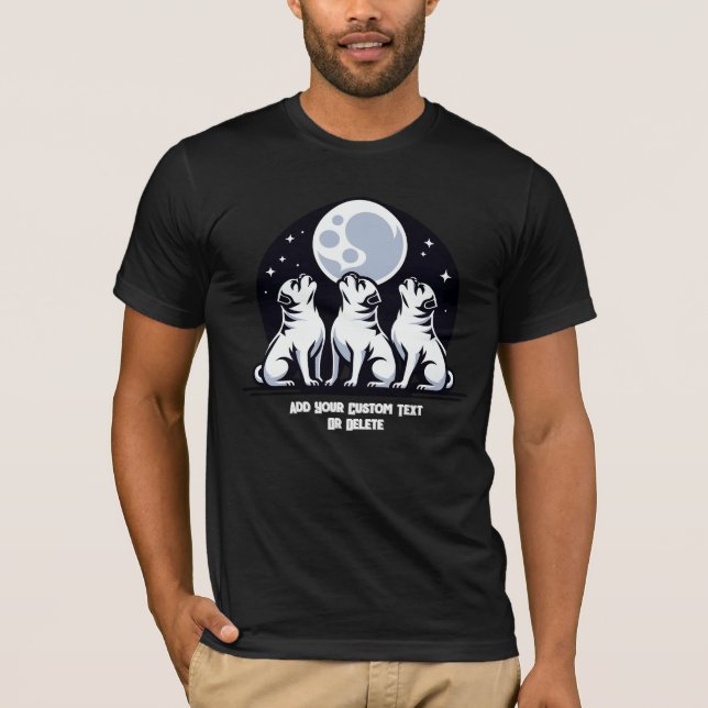 Camiseta Presente no Amante de os animais Pug Howling (Frente)