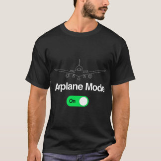 Camiseta Presente no avião comercial no modo de avião para 