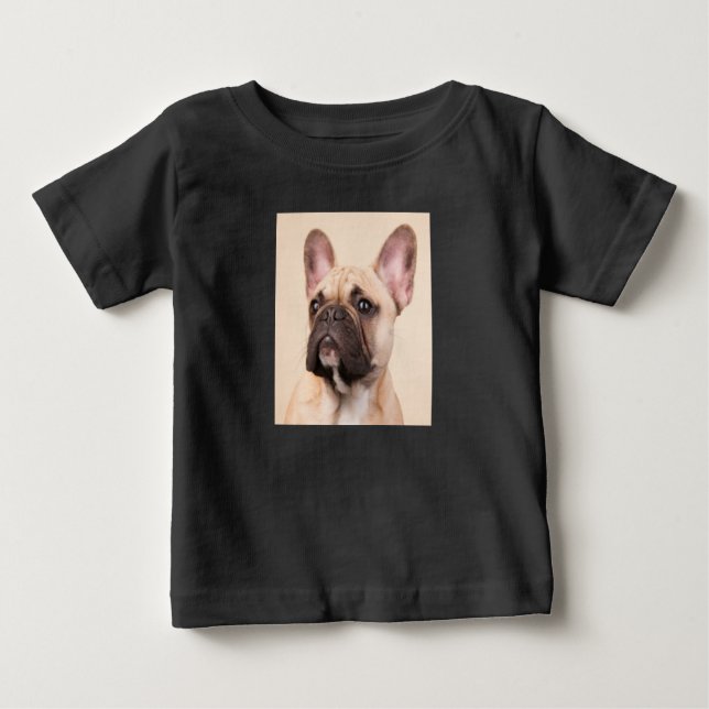 Camiseta Presente no cão | Buldogue Francês Com Má Face (Frente)