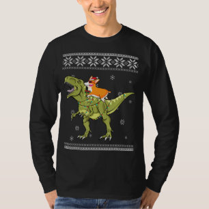 Camiseta Presente no cão Corgi Riding T Rex Dinossaur Nat