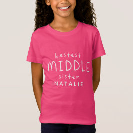 Camiseta presente novo do bebê da irmã média a mais bestest