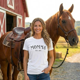 Camiseta Presente Novo e Elegante para Mãe Preta e Branca