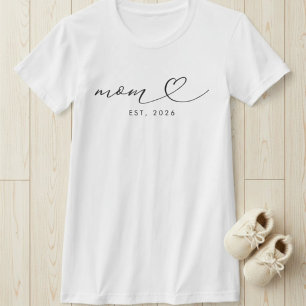 Camiseta Presente Novo para a Mamãe Estabeleceu Roteiro e C